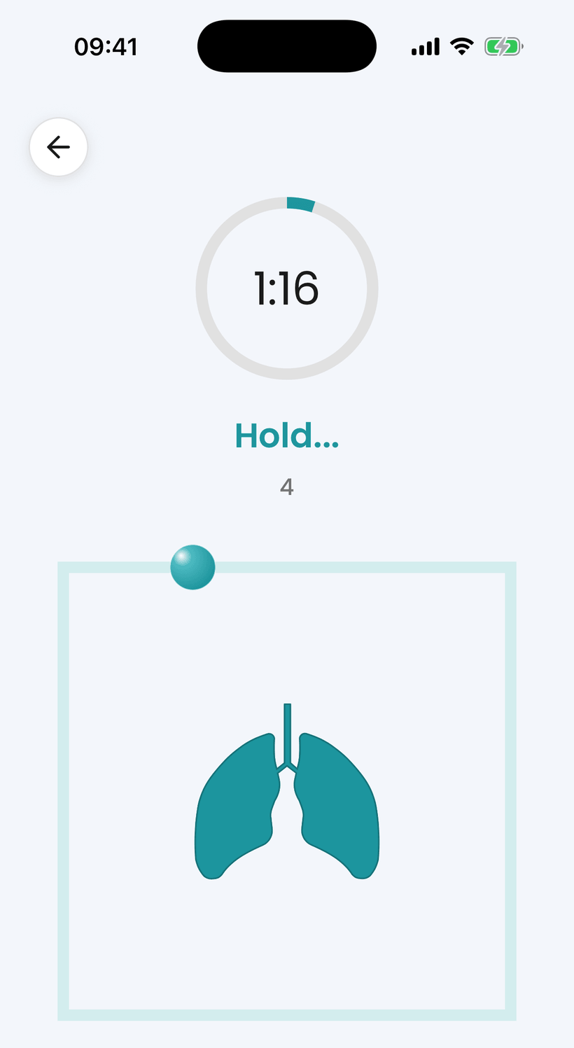 Amana app — guided animated breathing exercise