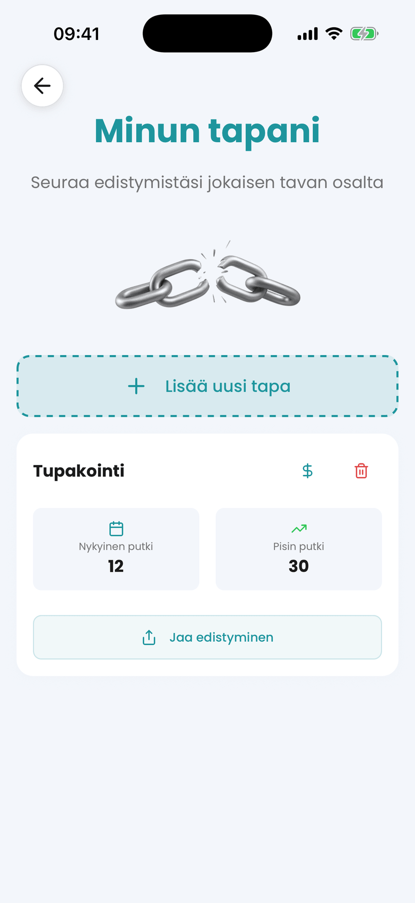 Amana-sovellus – tapaseuranta tupakanpolton lopettamiseen, juovia ja säästöjä