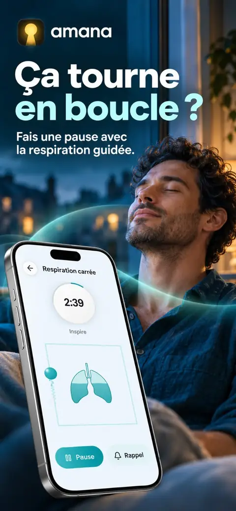 A man at rest with Amana’s guided breathing.